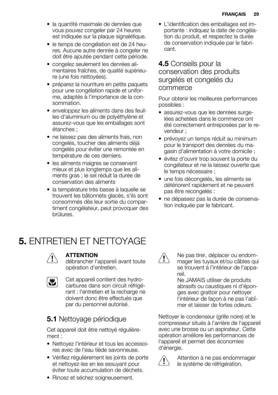 Entretien et nettoyage, 1 nettoyage périodique | Electrolux ENN2800BOW User Manual | Page 29 / 64