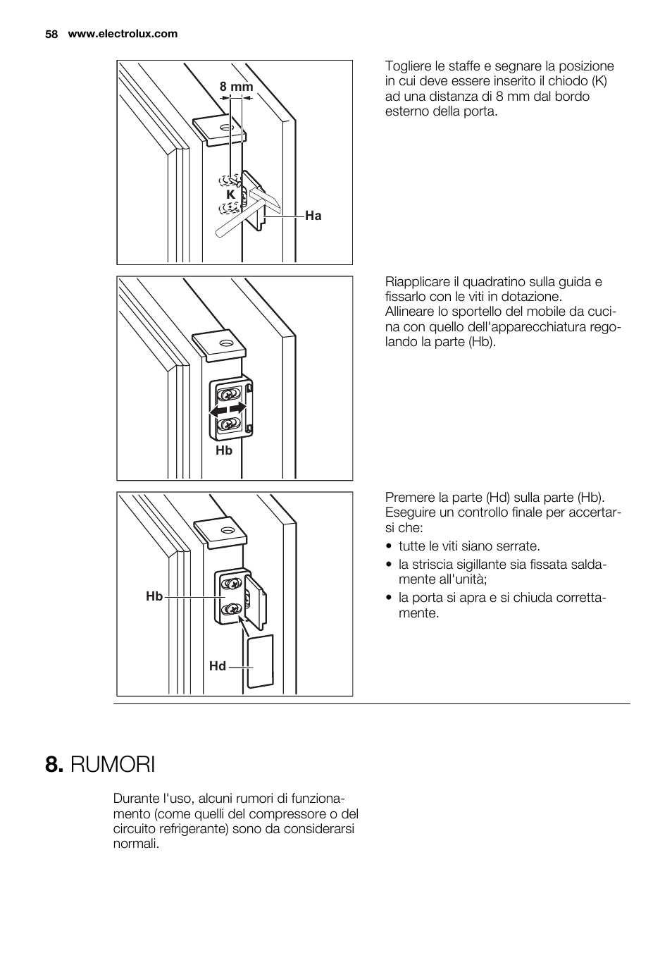 Rumori | Electrolux ENN2800BOW User Manual | Page 58 / 64