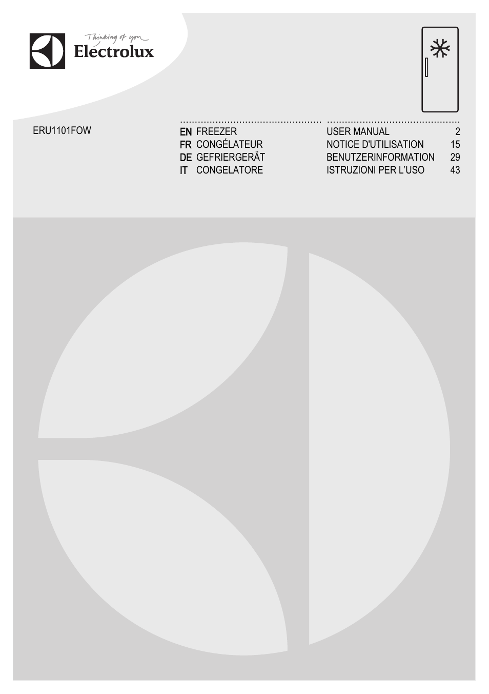 Electrolux ERU1101FOW User Manual | 60 pages