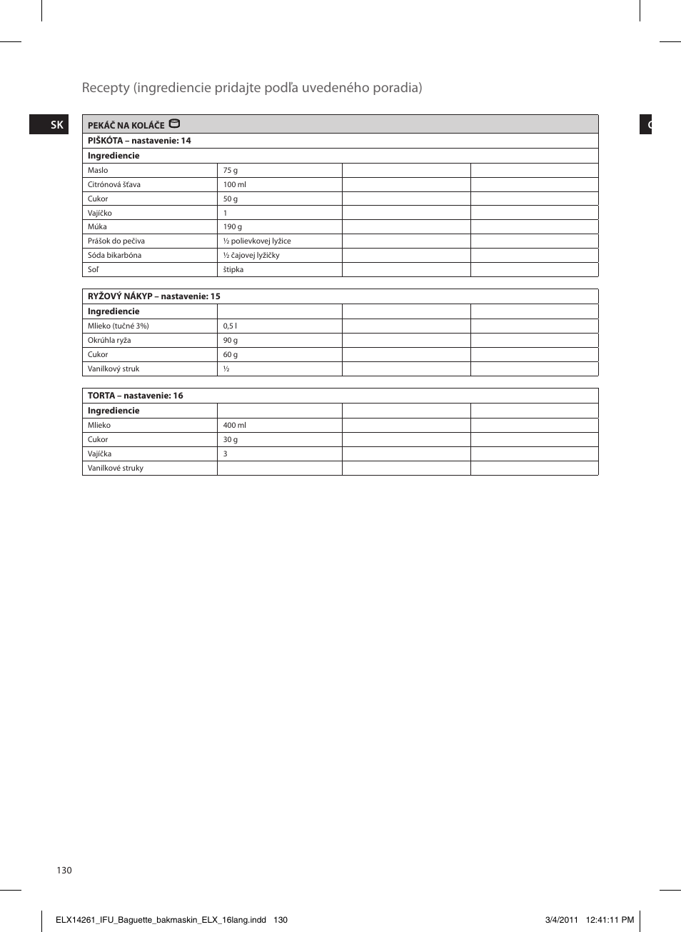 Sk cz | Electrolux EBM8000 User Manual | Page 130 / 192