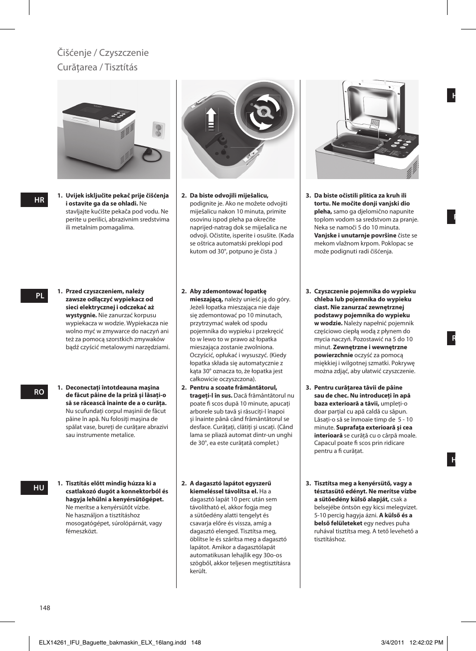 Čišćenje / czyszczenie curăţarea / tisztítás | Electrolux EBM8000 User Manual | Page 148 / 192