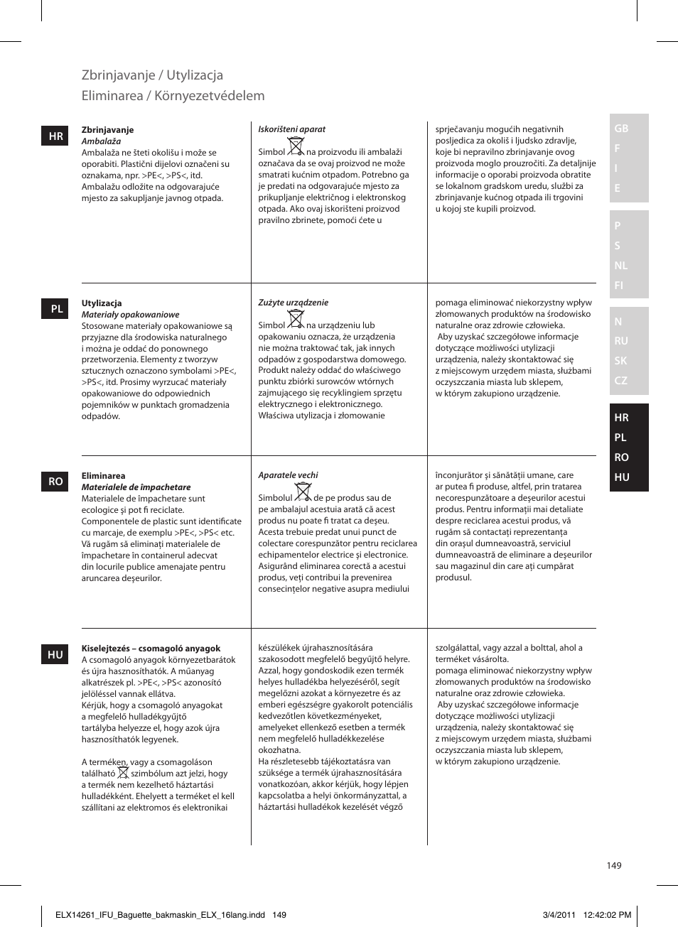 Electrolux EBM8000 User Manual | Page 149 / 192