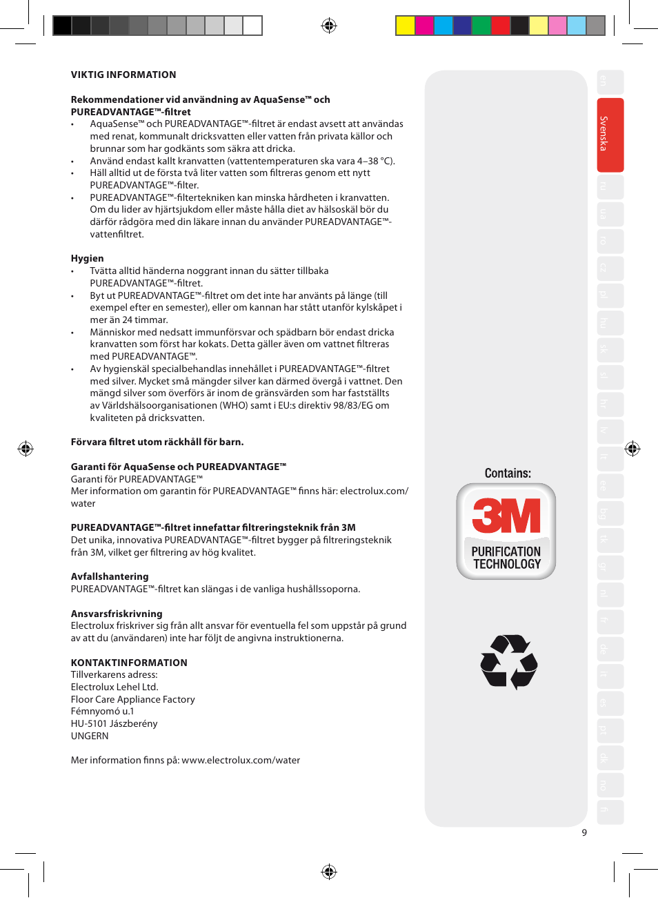 Electrolux EWFSJ4 User Manual | Page 11 / 112
