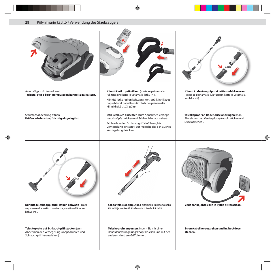 Pölynimurin käyttö / verwendung des staubsaugers | Electrolux ZUSG3901 User Manual | Page 34 / 96