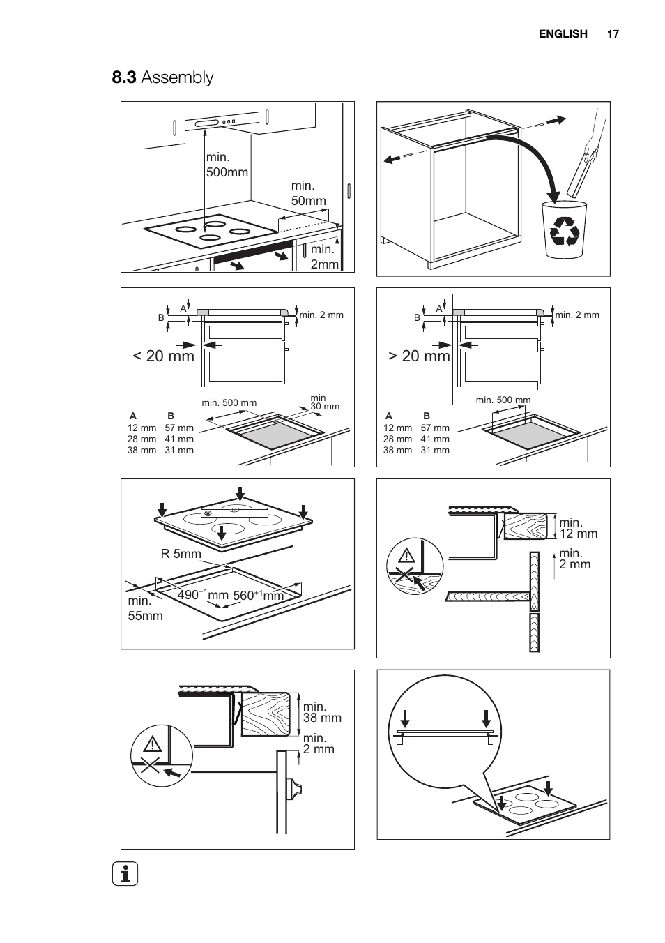 3 assembly, 20 mm | Electrolux EHI6740F9K User Manual | Page 17 / 76