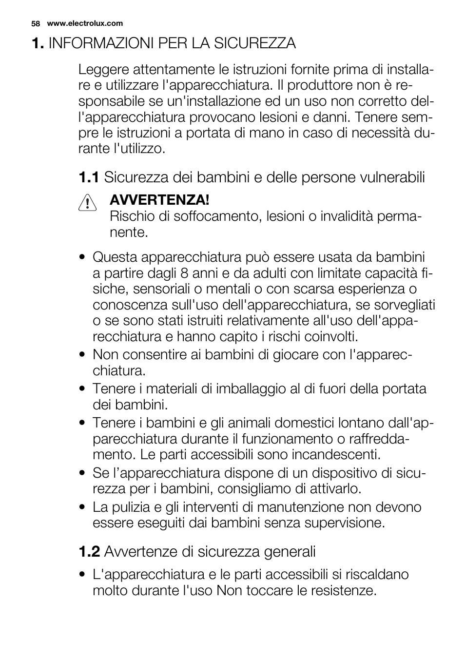 Electrolux EHI6740F9K User Manual | Page 58 / 76