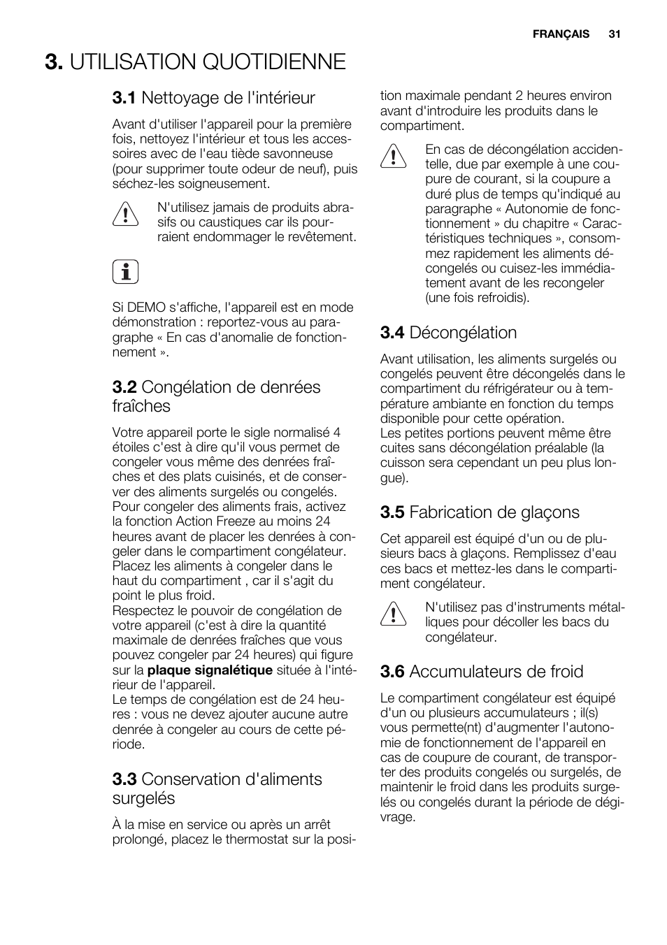 Utilisation quotidienne | Electrolux ENN2853COW User Manual | Page 31 / 72