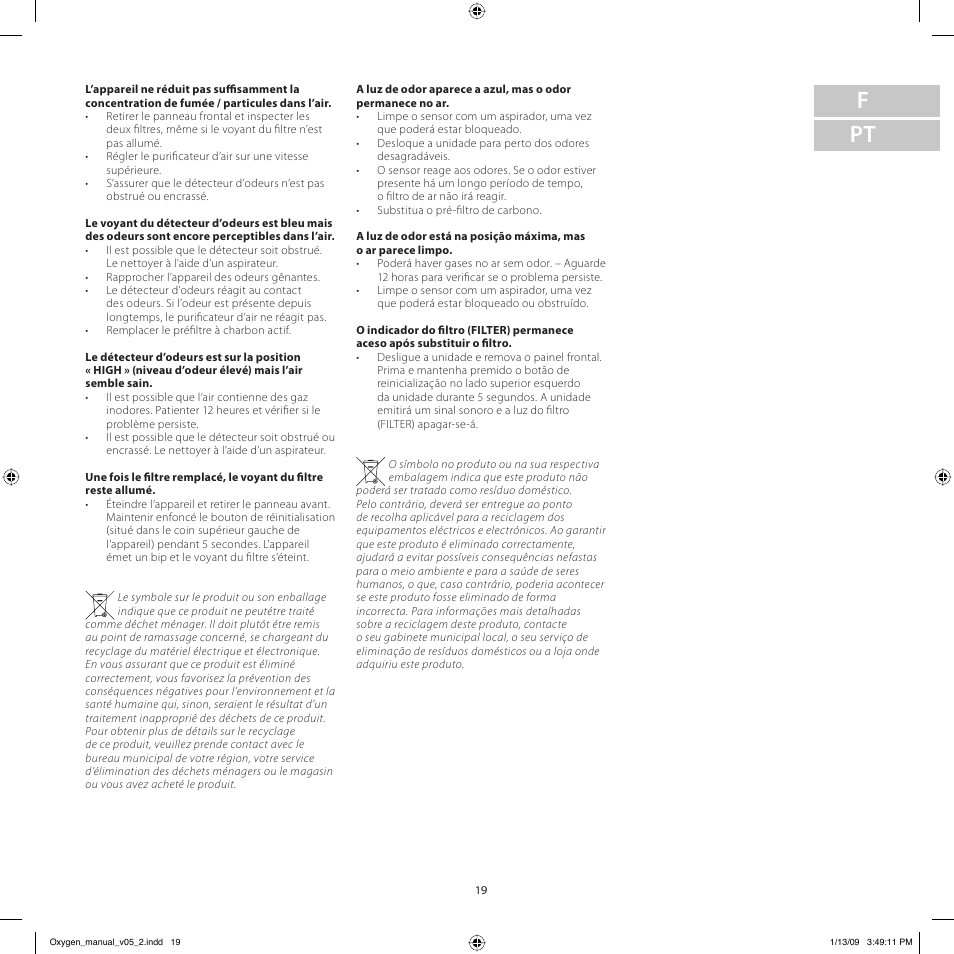 F pt | Electrolux Z9124 User Manual | Page 19 / 76