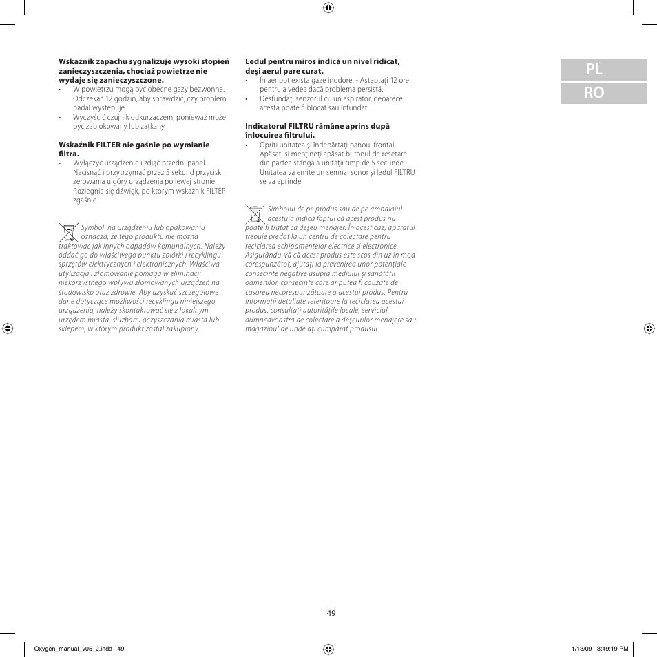 Pl ro | Electrolux Z9124 User Manual | Page 49 / 76