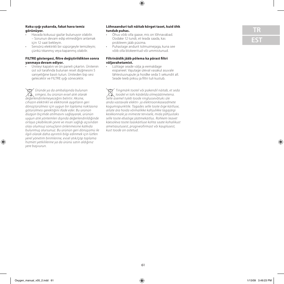 Tr est | Electrolux Z9124 User Manual | Page 61 / 76