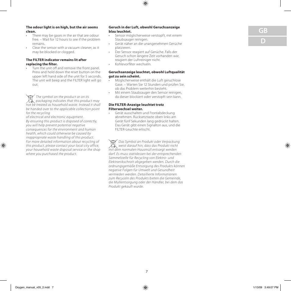 Gb d | Electrolux Z9124 User Manual | Page 7 / 76