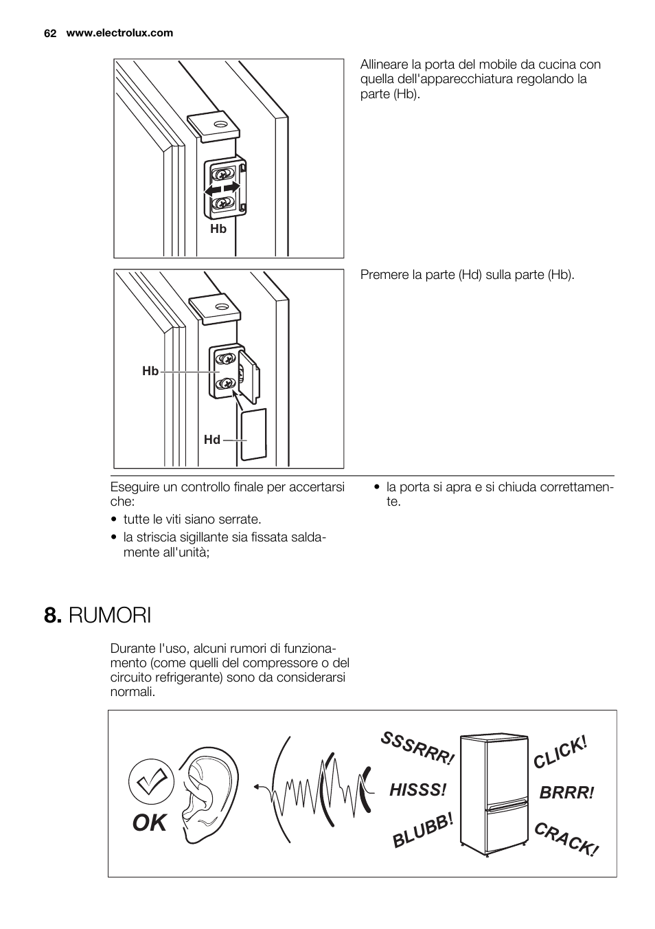 Rumori | Electrolux ERN3213AOW User Manual | Page 62 / 68