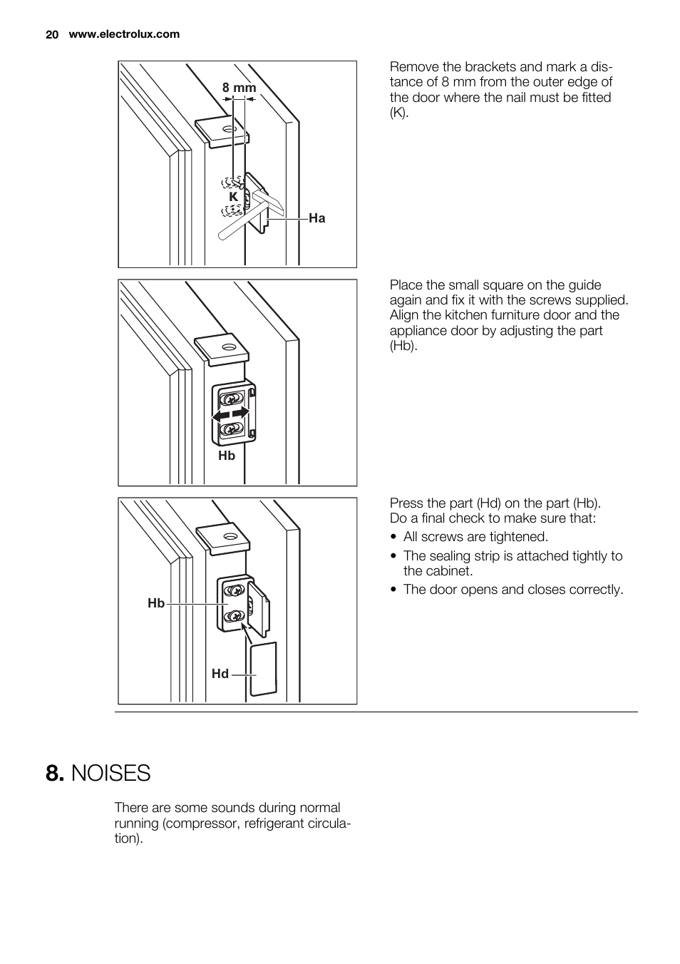 Noises | Electrolux ENN2803COW User Manual | Page 20 / 72