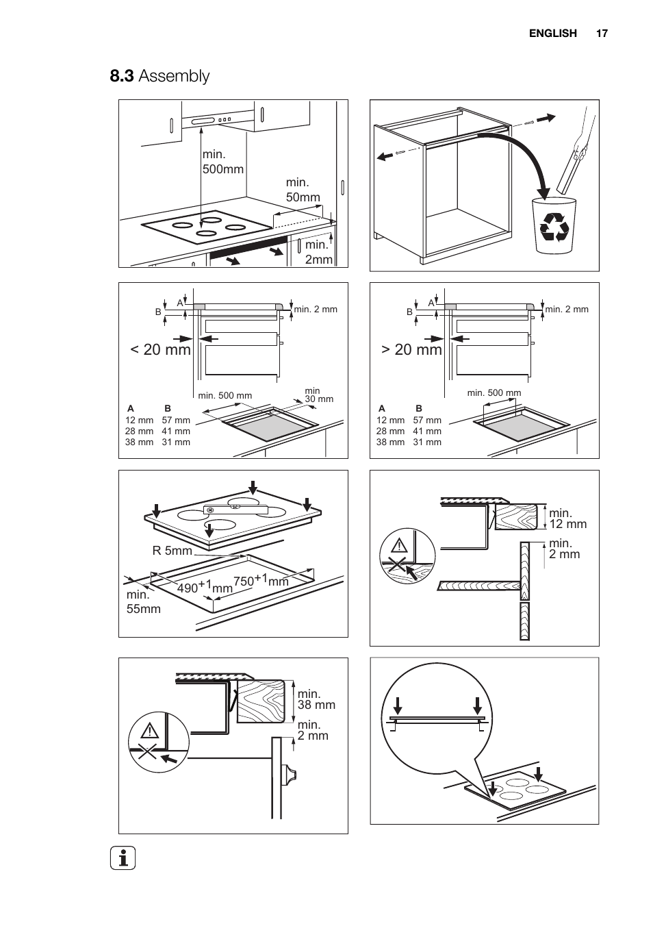 3 assembly, 20 mm | Electrolux EHI8742F9K User Manual | Page 17 / 76