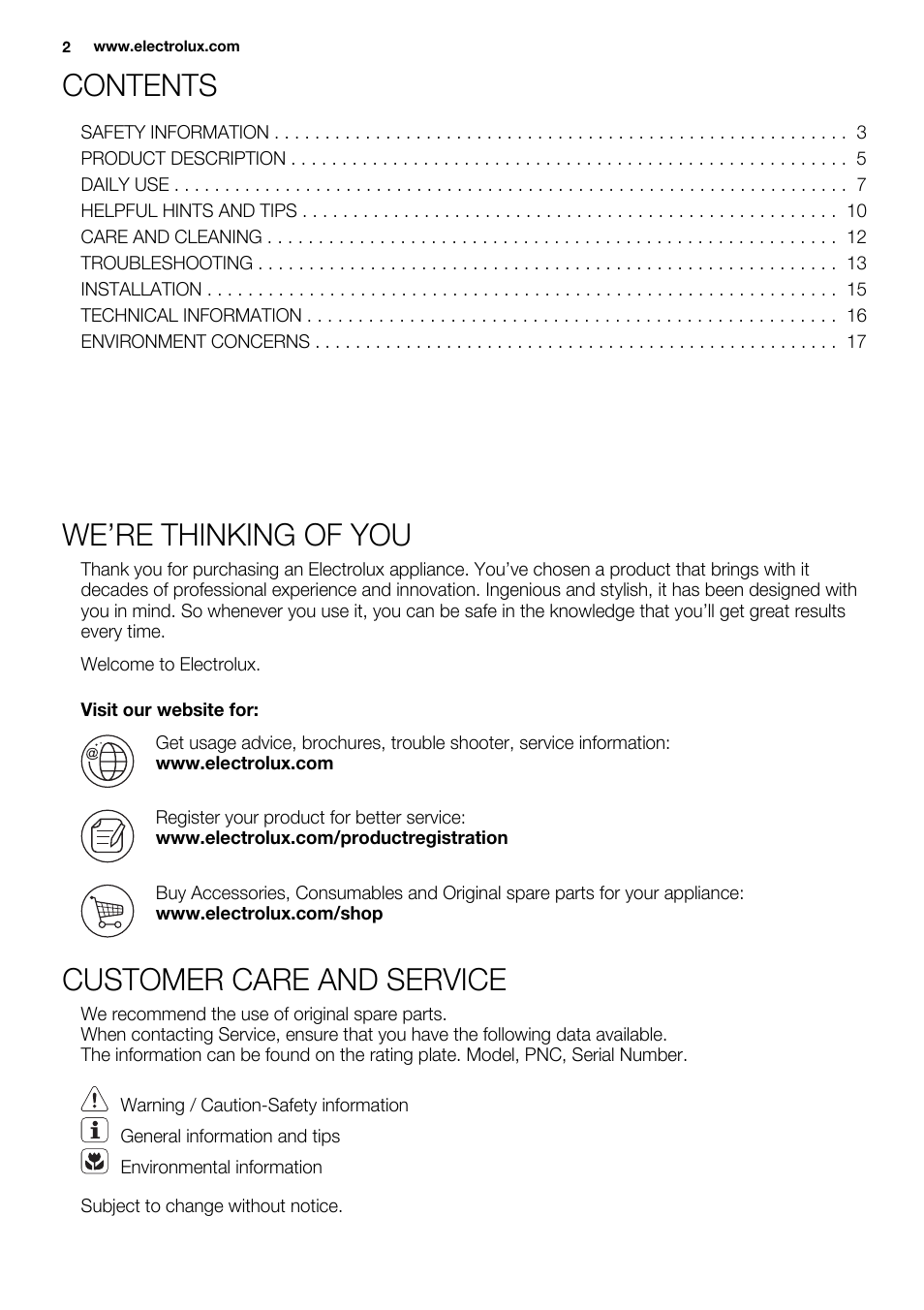 Electrolux EHM6532IOW User Manual | Page 2 / 76