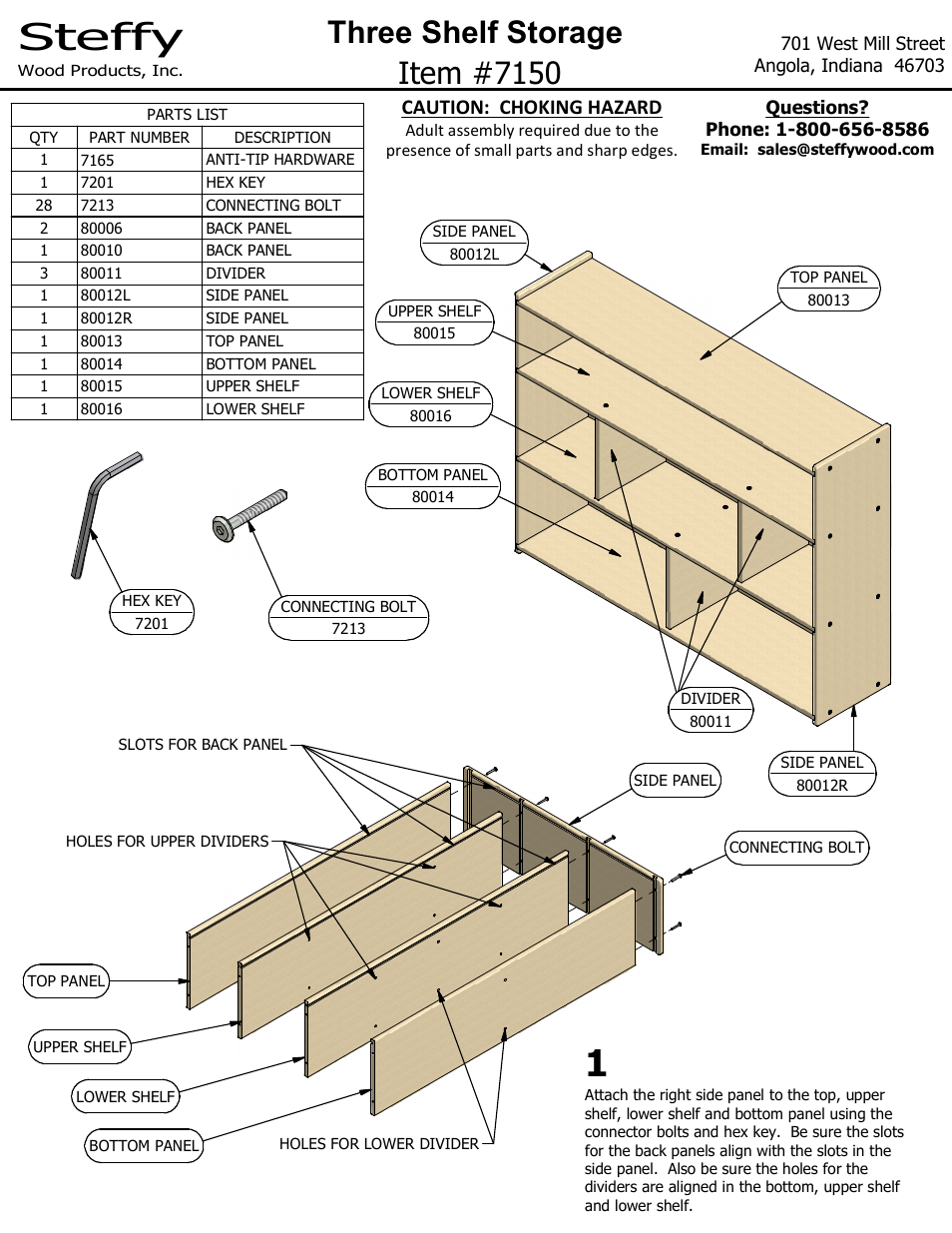 Steffy Wood Products 35" High Two Shelf Storage User Manual | 2 pages
