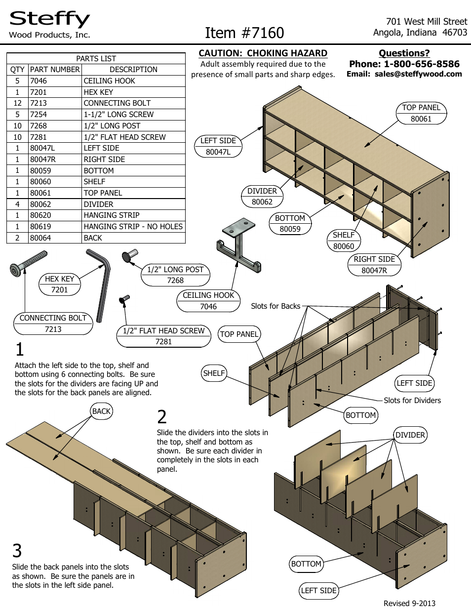 Steffy Wood Products Wall Locker User Manual | 2 pages