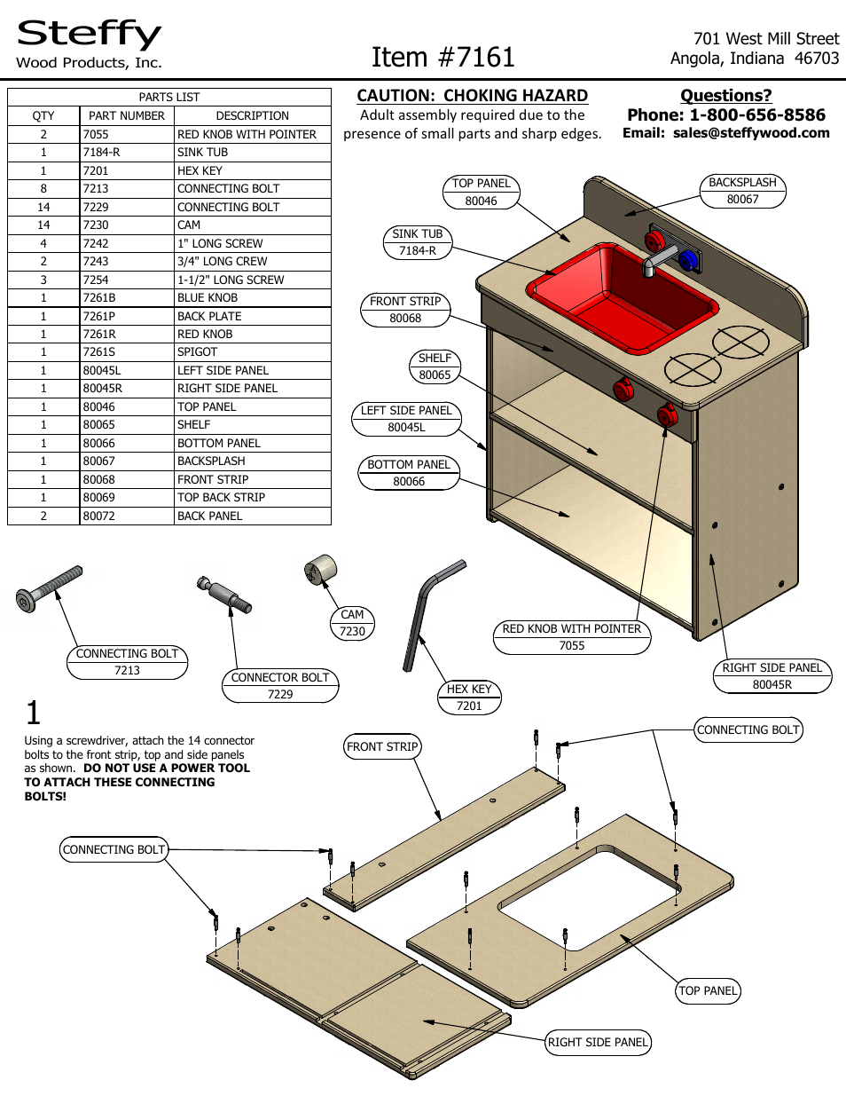 Steffy Wood Products Two-In-One Kitchen User Manual | 3 pages