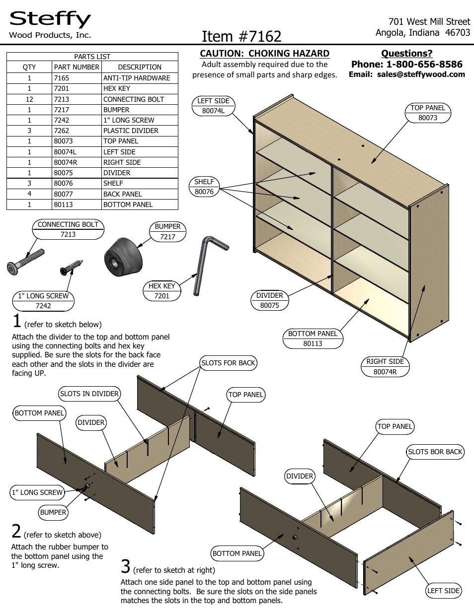 Steffy Wood Products 8-Section Rest Mat Storage Unit User Manual | 2 pages