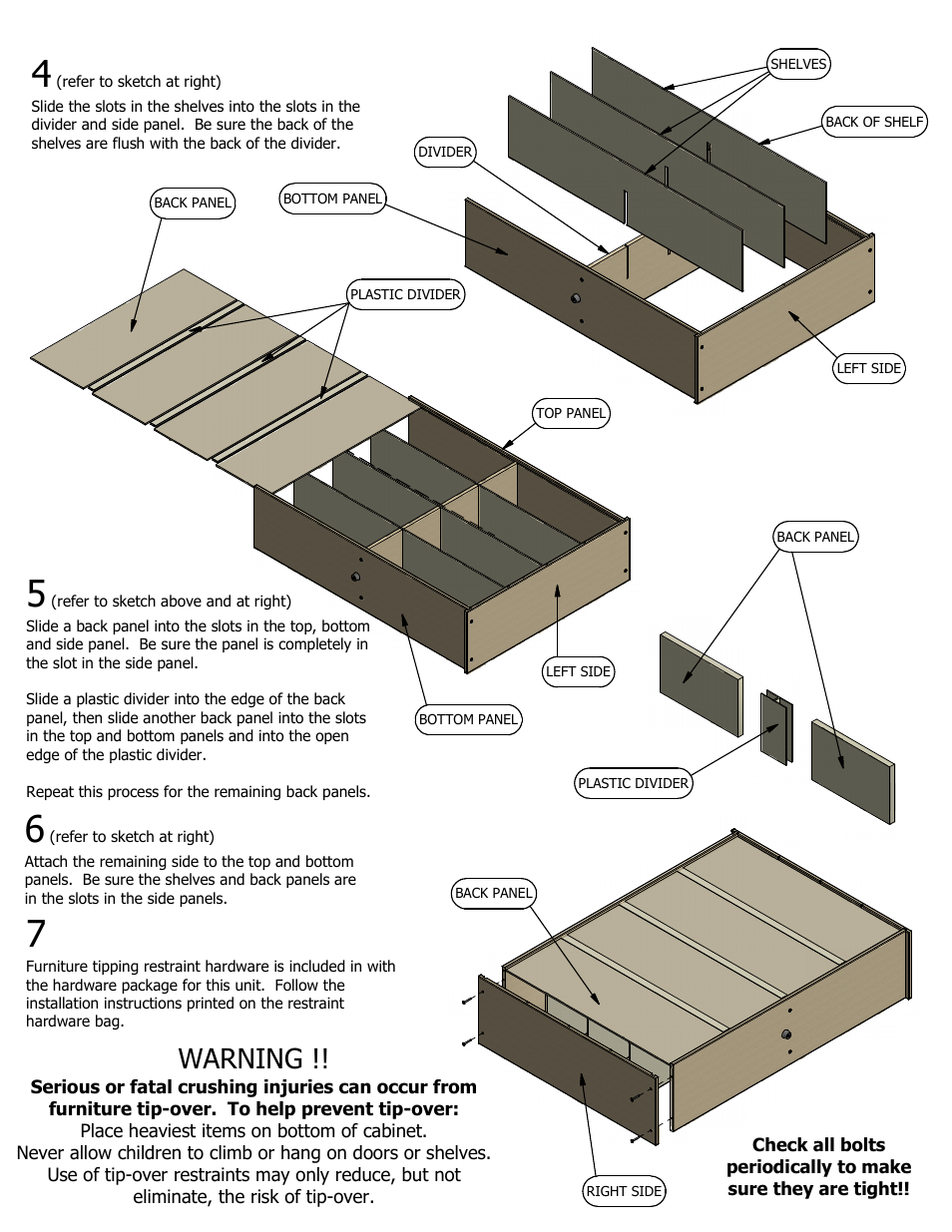 Warning | Steffy Wood Products 8-Section Rest Mat Storage Unit User Manual | Page 2 / 2