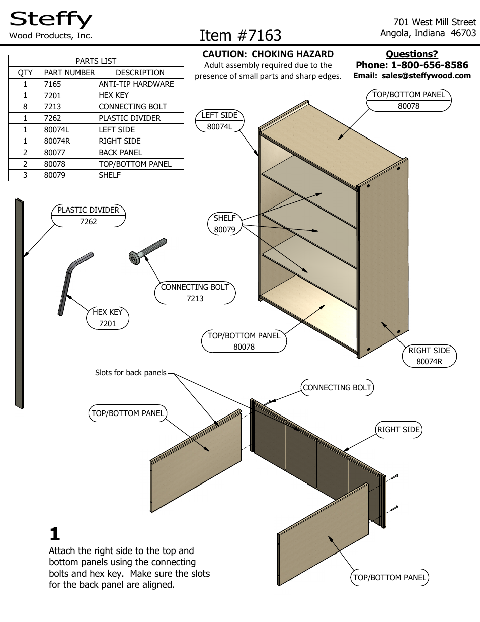 Steffy Wood Products 4-Section Rest Mat Storage Unit User Manual | 2 pages