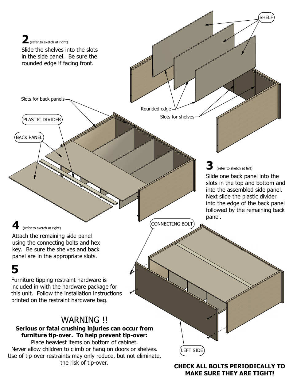 Warning | Steffy Wood Products 4-Section Rest Mat Storage Unit User Manual | Page 2 / 2