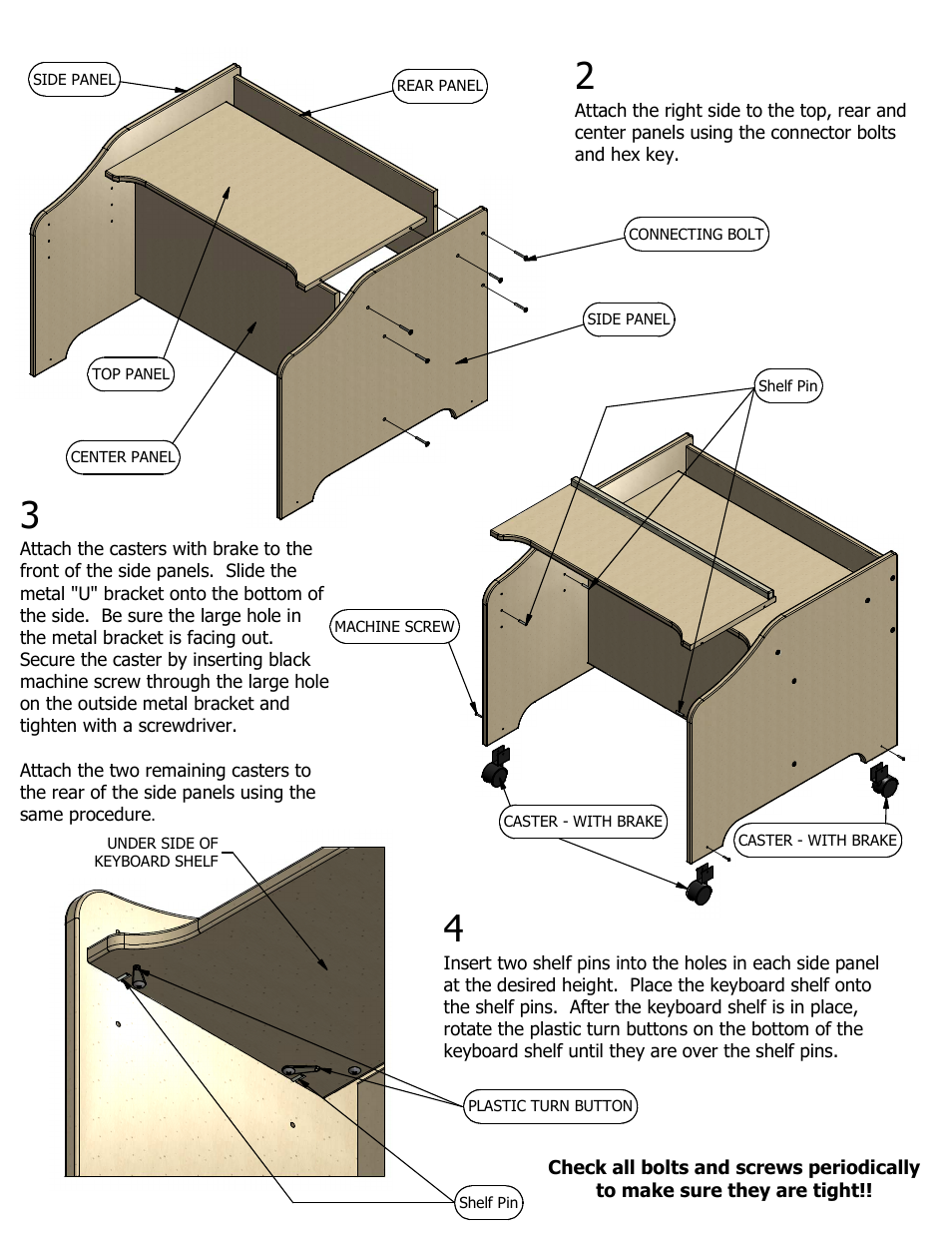 Steffy Wood Products Computer Table User Manual | Page 2 / 2