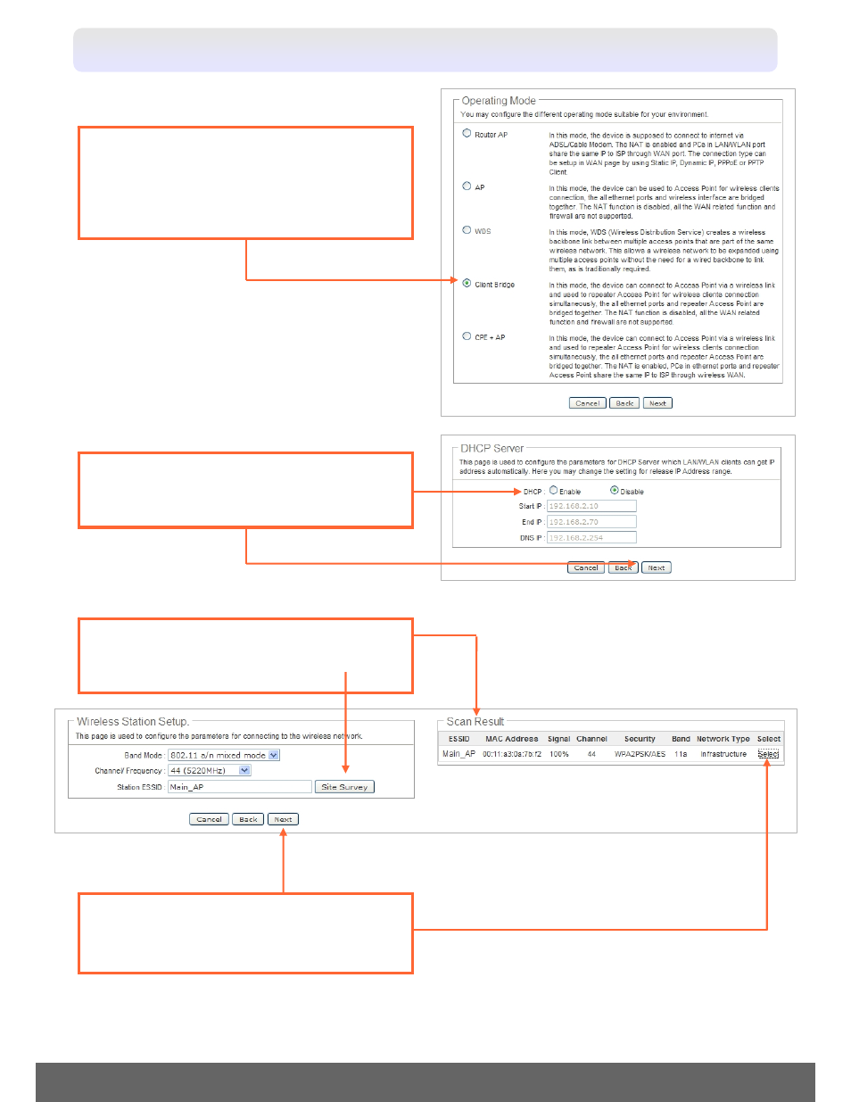 Setting up the client bridge (client station) | Airlink101 APO1200 User Manual | Page 10 / 15