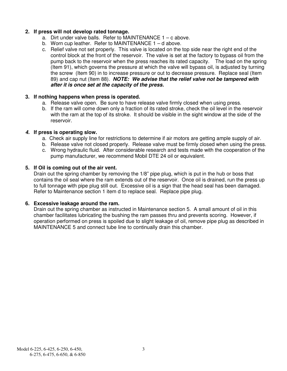 Dake Air Draulic - 906 series User Manual | Page 3 / 10