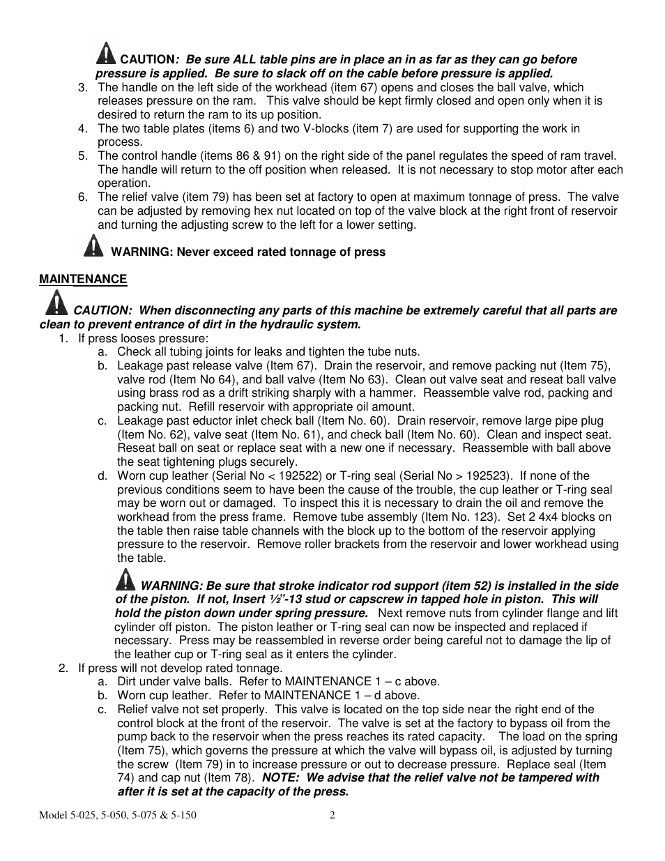 Dake Elecdraulic - 905 series User Manual | Page 2 / 15