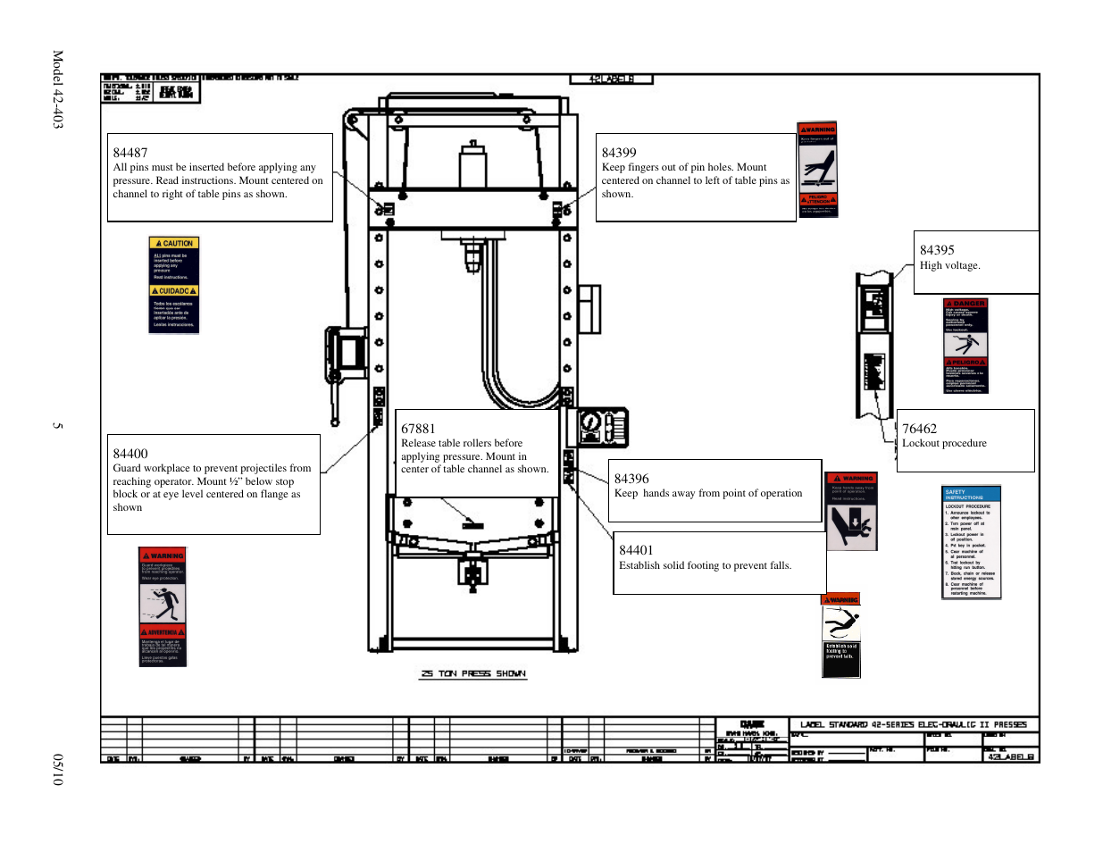 Dake Movable Table - Elecdraulic II /42 series 500's User Manual | Page 5 / 15