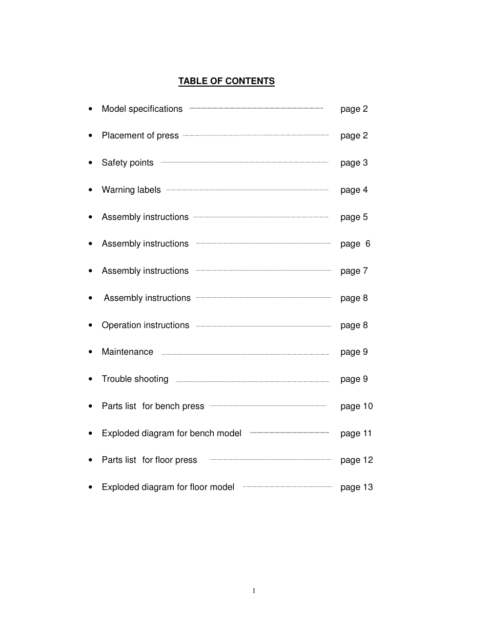 Dake Utility - Bench User Manual | Page 2 / 15
