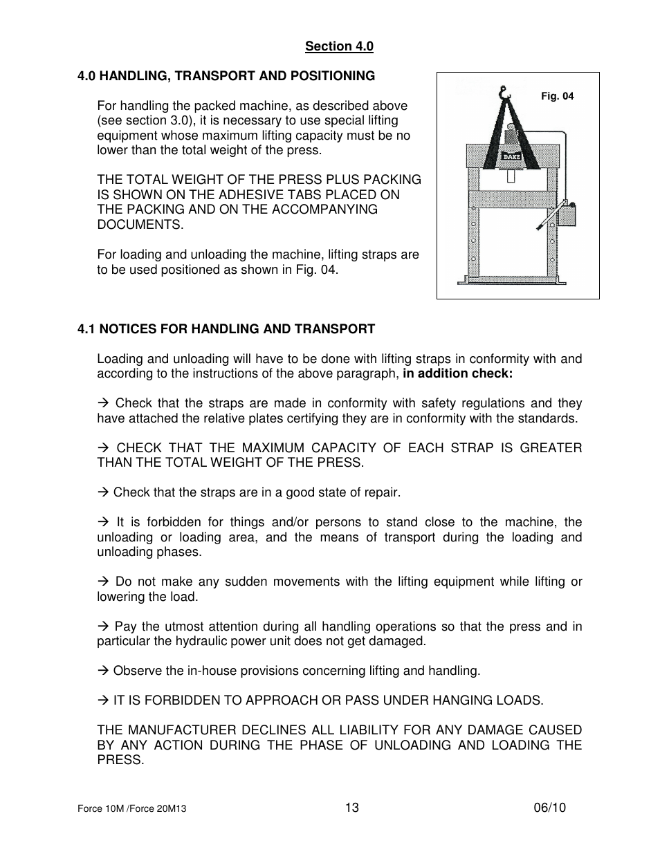 Dake Dura Press Force - 10/20 User Manual | Page 13 / 22