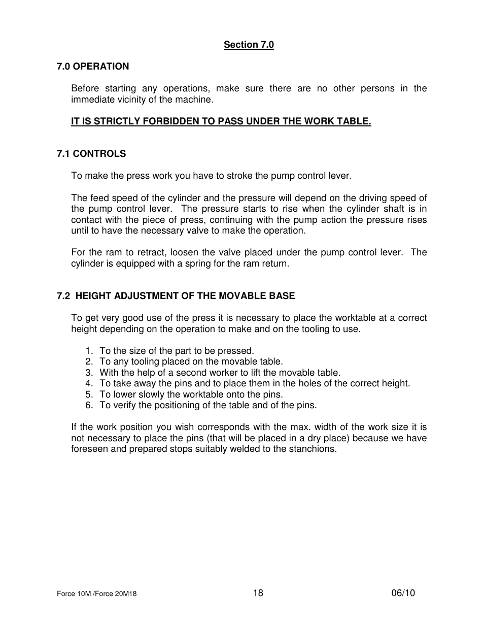 Dake Dura Press Force - 10/20 User Manual | Page 18 / 22