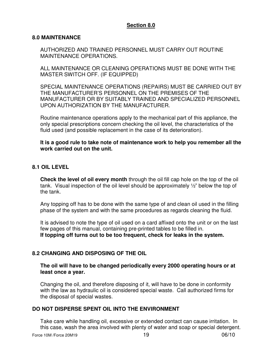 Dake Dura Press Force - 10/20 User Manual | Page 19 / 22