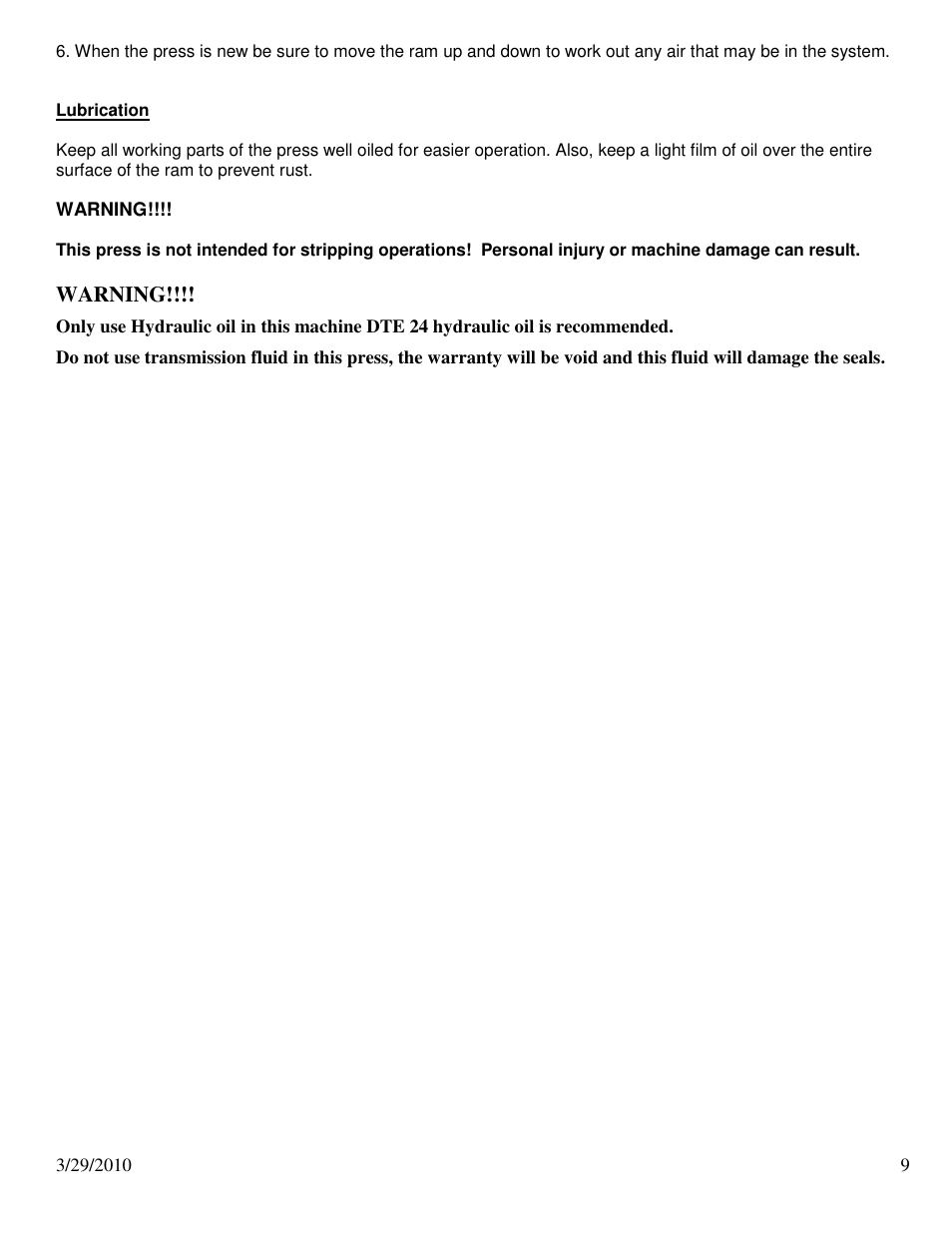 Dake Dura Press Force - 50 User Manual | Page 9 / 14