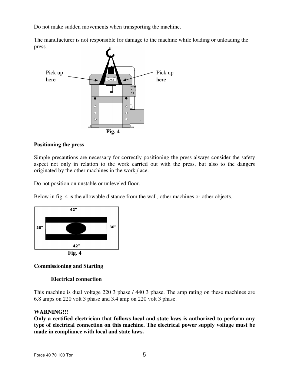 Dake Dura Press Force - 40/70/100 User Manual | Page 5 / 25