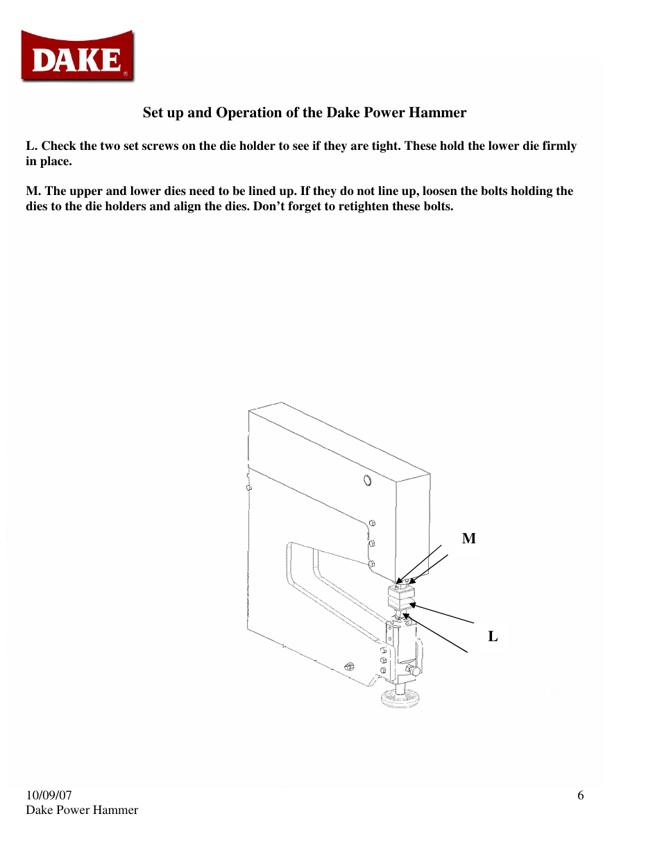 Dake Model H-100 User Manual | Page 6 / 14