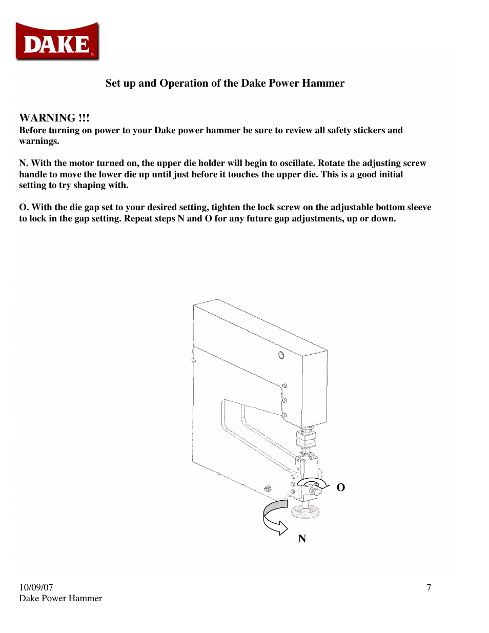 Dake Model H-100 User Manual | Page 7 / 14