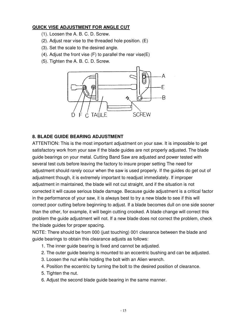 Dake Model SE 712 User Manual | Page 16 / 35