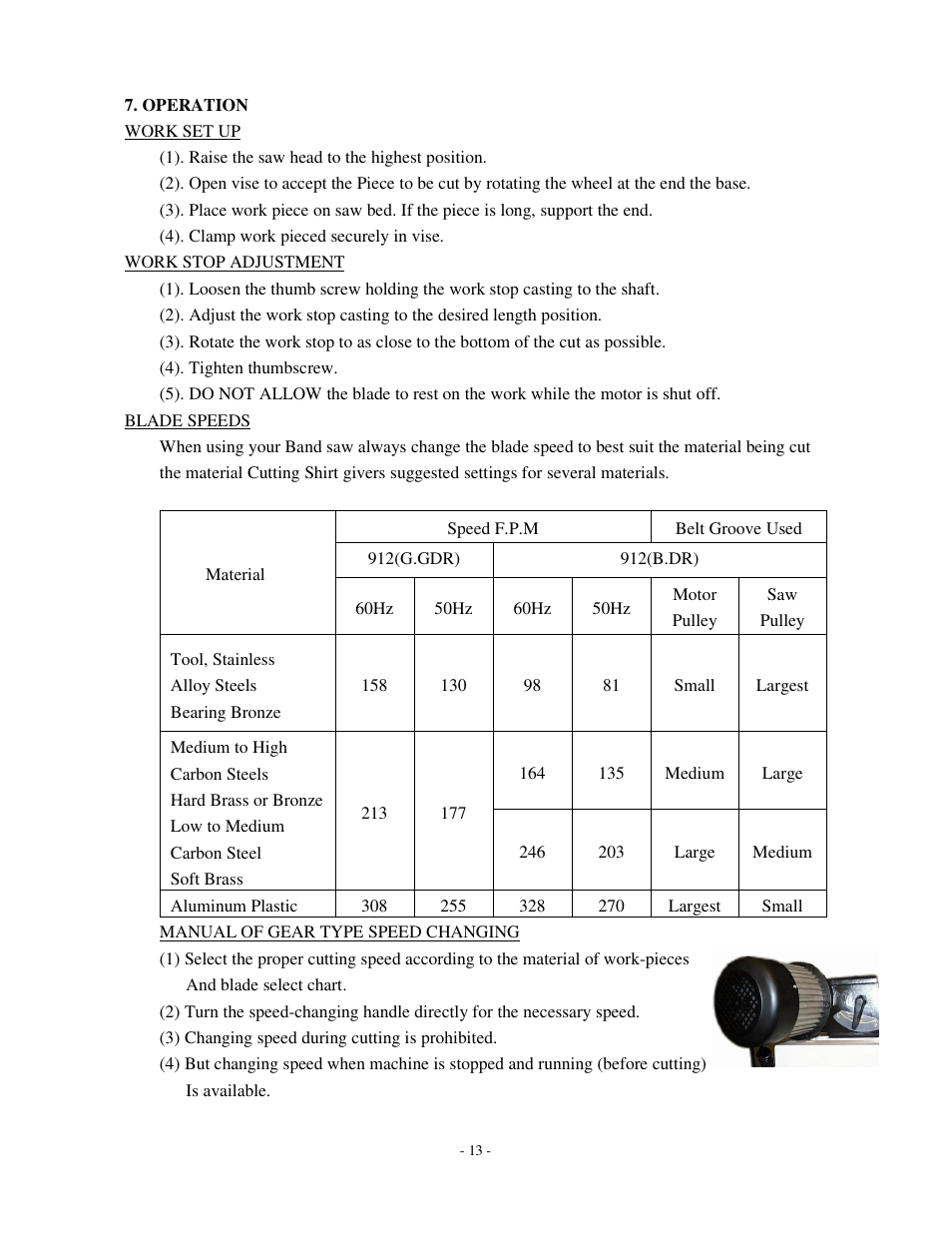 Dake Model SE 912 User Manual | Page 13 / 34