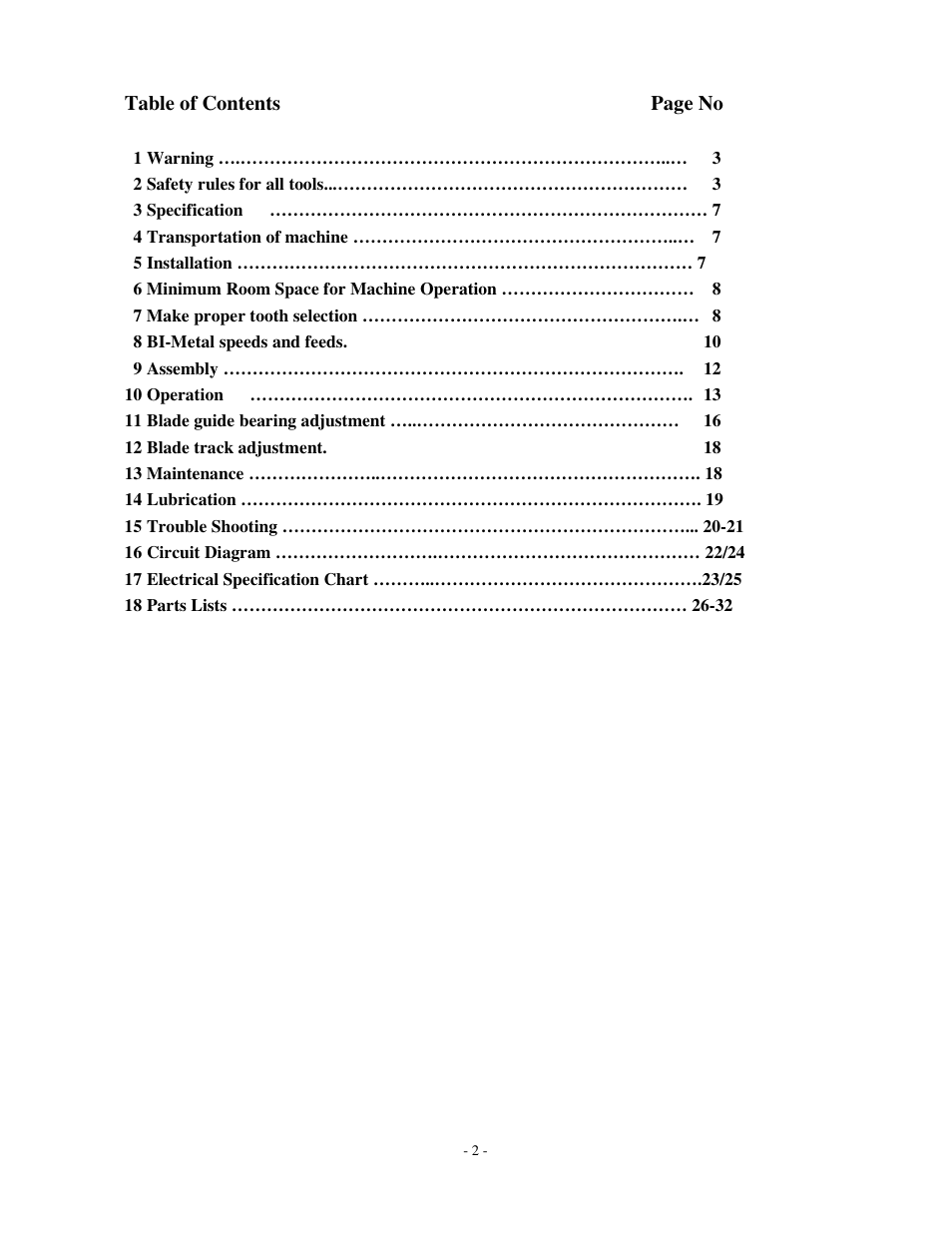 Dake Model SE 912 User Manual | Page 2 / 34