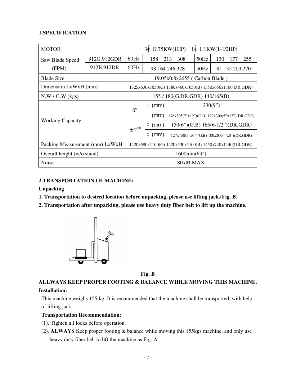 Dake Model SE 912 User Manual | Page 7 / 34