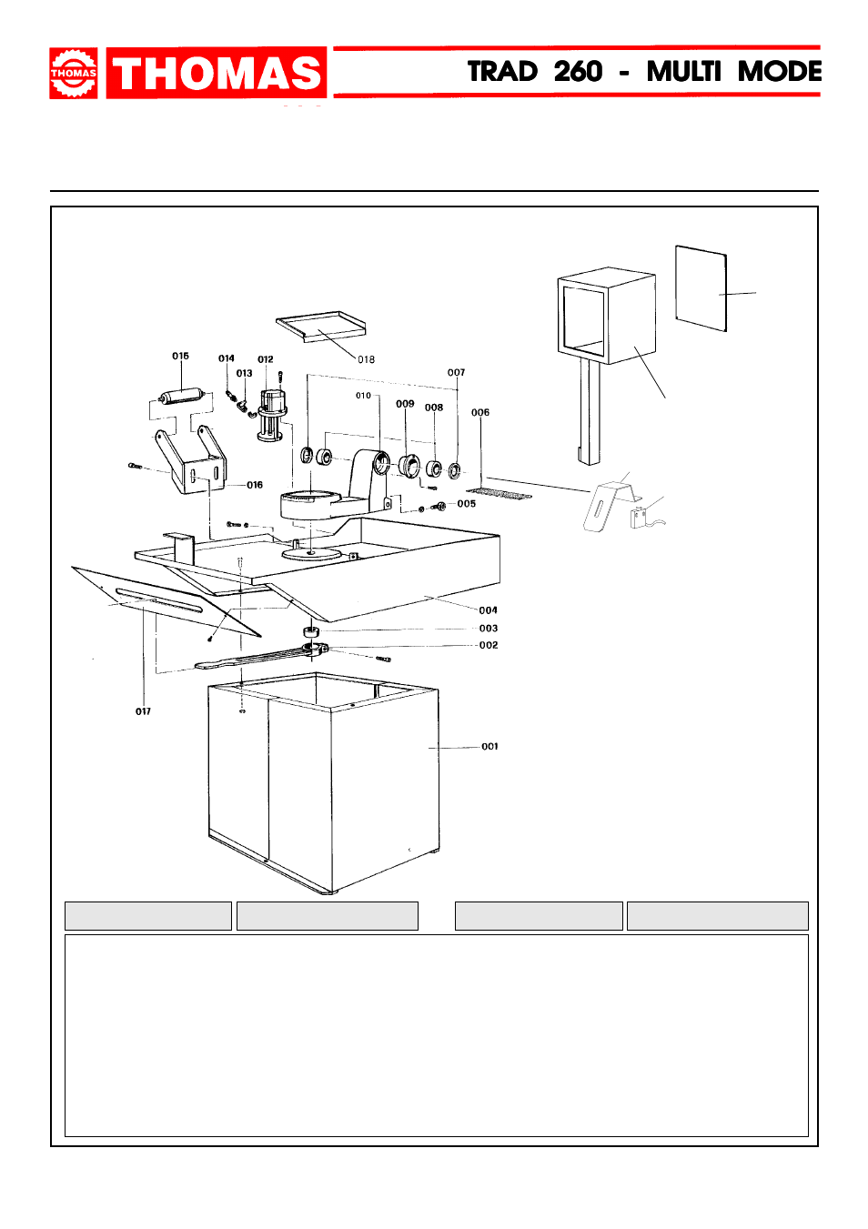 Trad 260 - mul, Machine components | Dake Model TRAD 260 User Manual | Page 16 / 28