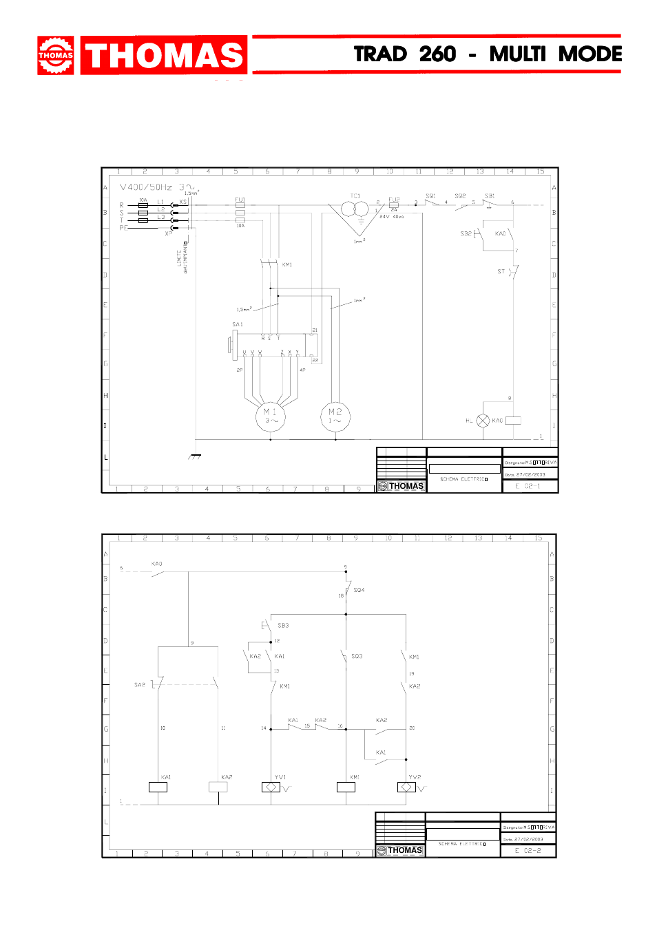 Trad 260 - mul, Wiring diagrams | Dake Model TRAD 260 User Manual | Page 22 / 28