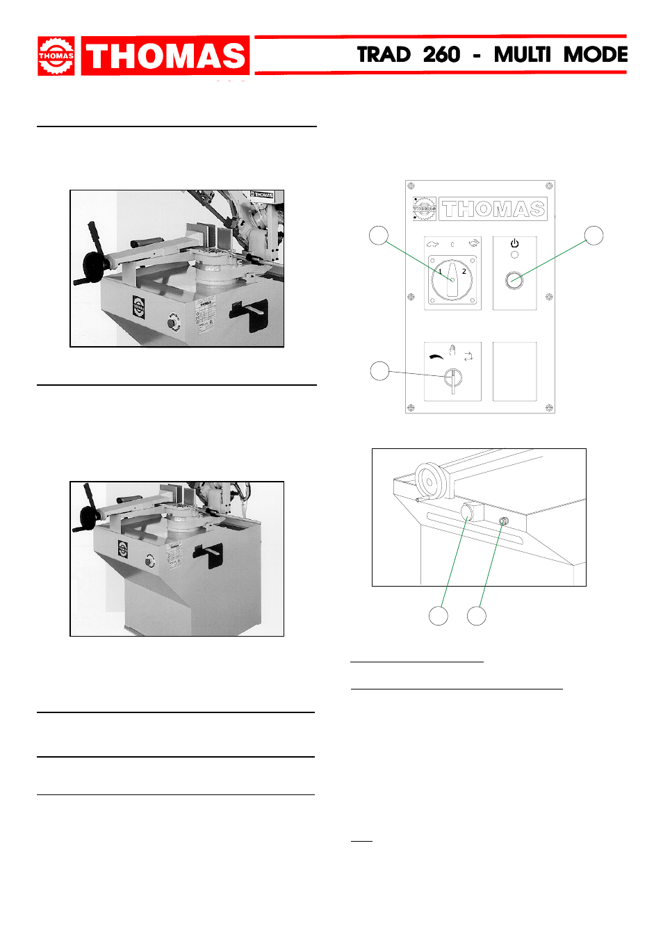 Trad 260 - mul, Description of the operating cycle | Dake Model TRAD 260 User Manual | Page 8 / 28