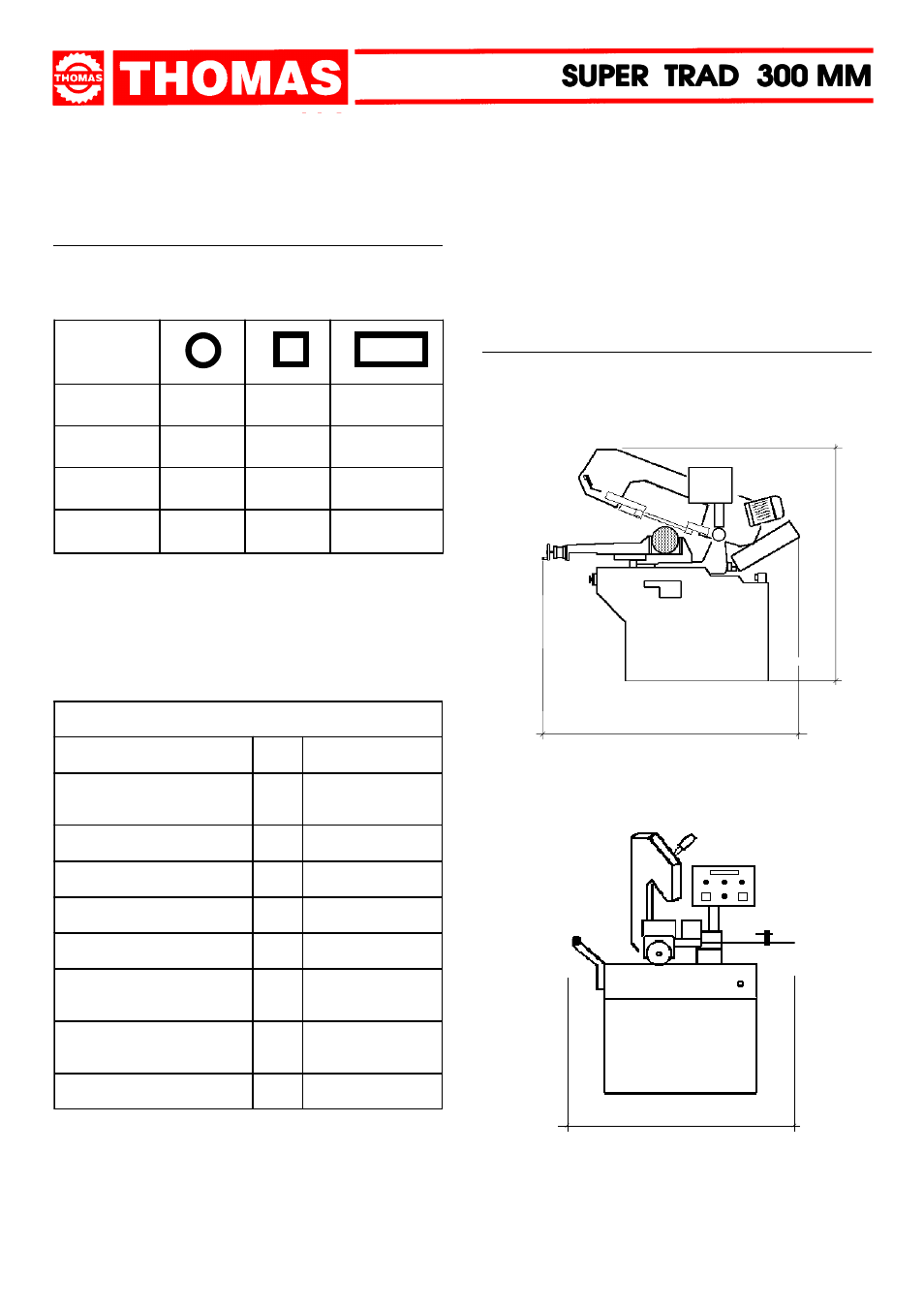 Super, Technical characteristics | Dake Model TRAD 300 User Manual | Page 6 / 32