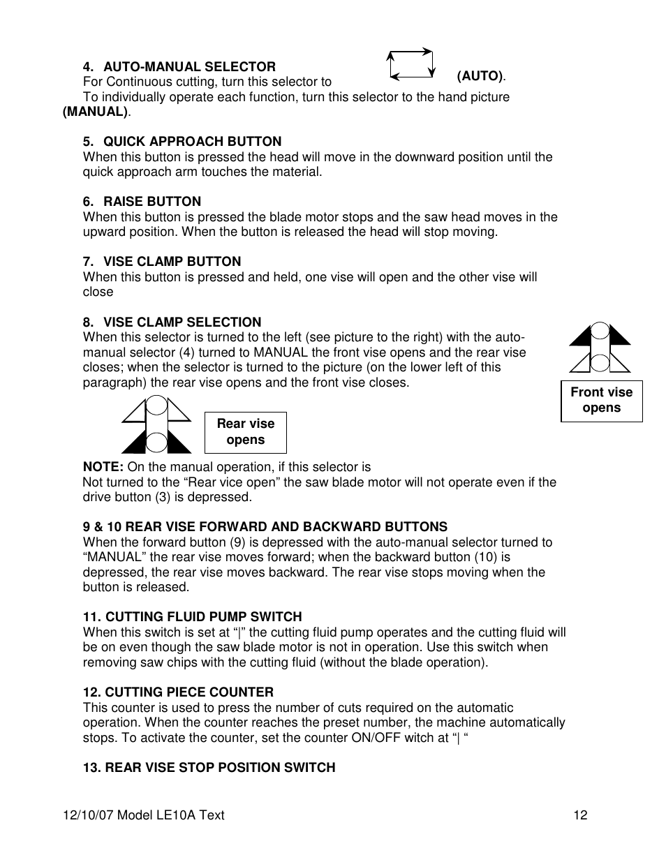 Dake Model LE10A User Manual | Page 12 / 24