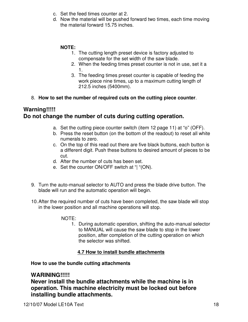 Dake Model LE10A User Manual | Page 18 / 24