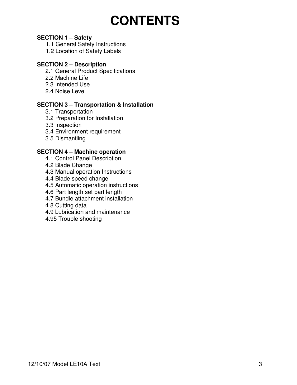 Dake Model LE10A User Manual | Page 3 / 24